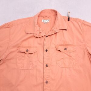 Magellan Casual Short Sleeve Button Up Shirt Mens Size Large L Orange
